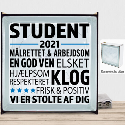 Alternative view of Student design 3 | Lyssten med ramme (farvet overflade)