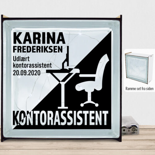 Udlært kontorassistent design 1 | Lyssten med ramme (farvet overflade)