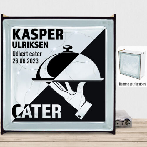 Udlært cater design 1 | Lyssten med ramme (farvet overflade)
