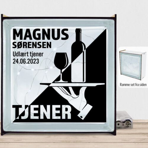 Udlært tjener design 1 | Lyssten med ramme (farvet overflade)