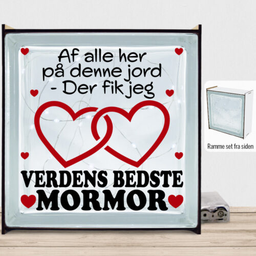 Af alle her på denne jord... - mormor | Lyssten med ramme (farvet overflade)