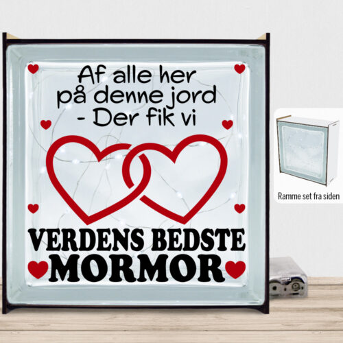 Alternative view of Af alle her på denne jord... - mormor | Lyssten med ramme (farvet overflade)