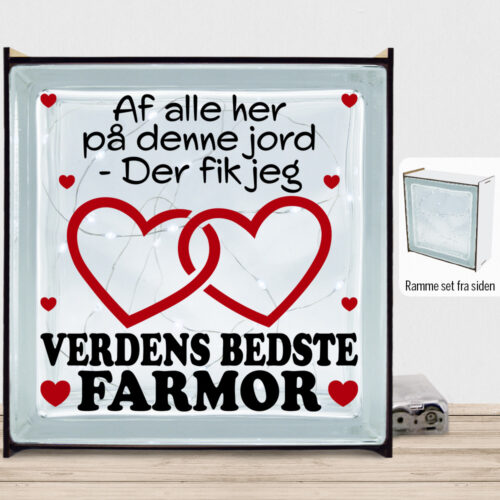 Af alle her på denne jord... - farmor | Lyssten med ramme (farvet overflade)