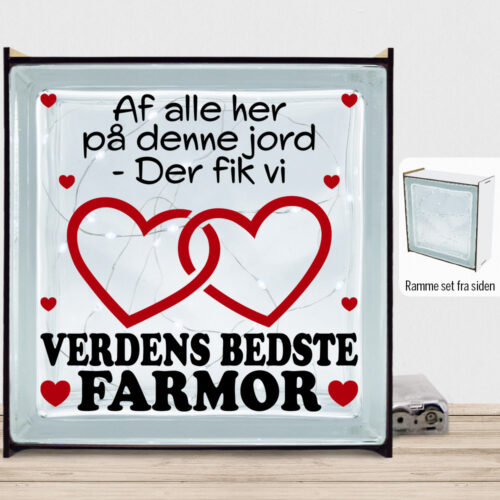 Alternative view of Af alle her på denne jord... - farmor | Lyssten med ramme (farvet overflade)