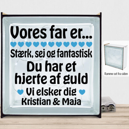 Alternative view of Min far er stærk, sej og fantastisk... | Lyssten med ramme (farvet overflade)