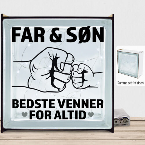 Bedste venner for altid - far | Lyssten med ramme (farvet overflade)