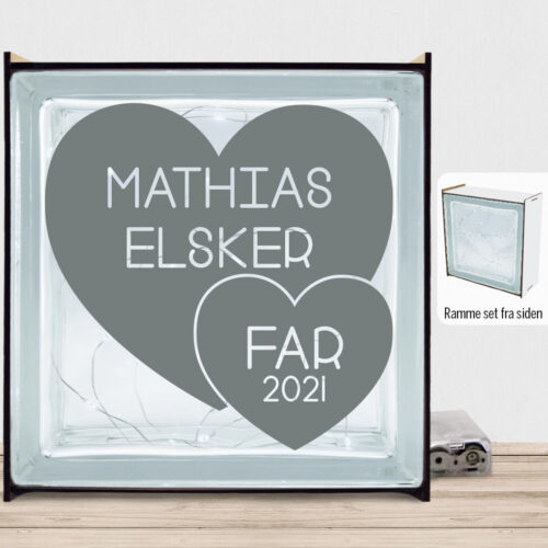 Elsker far | Lyssten med ramme (farvet overflade)