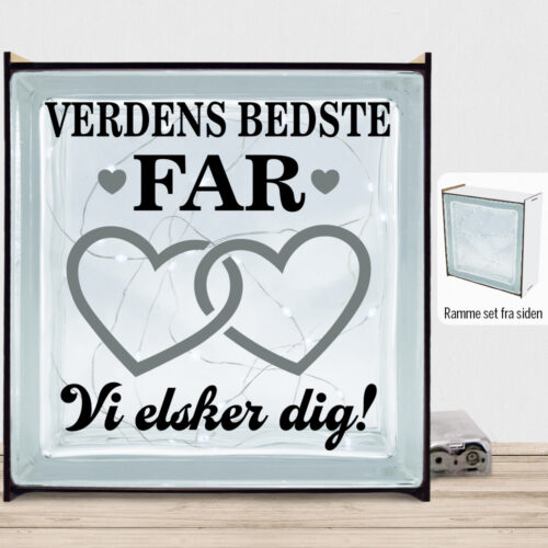Verdens bedste far - design 4 | Lyssten med ramme (farvet overflade) - Image 2