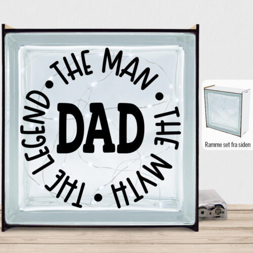 Dad, the man, the myth, the legend | Lyssten med ramme (farvet overflade)