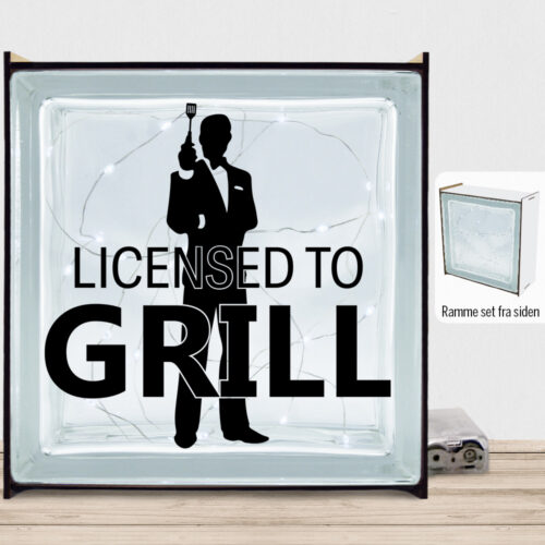 Licensed to grill | Lyssten med ramme (farvet overflade)