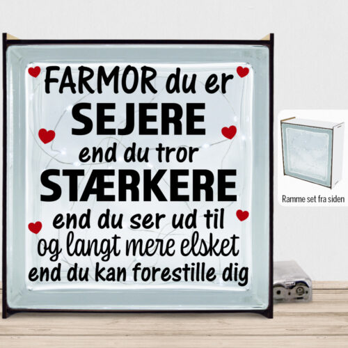 Farmor du er sejere end du tror - design 1 | Lyssten med ramme (farvet overflade)