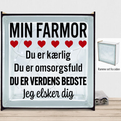 Min farmor er verdens bedste | Lyssten med ramme (farvet overflade)
