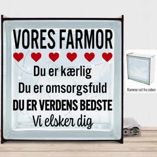 Min farmor er verdens bedste | Lyssten med ramme (farvet overflade) - Image 2