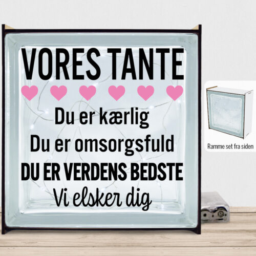 Min tante er verdens bedste | Lyssten med ramme (farvet overflade) - Image 2