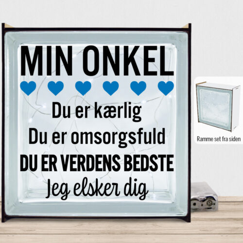 Min onkel er verdens bedste | Lyssten med ramme (farvet overflade)