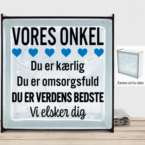 Min onkel er verdens bedste | Lyssten med ramme (farvet overflade) - Image 2
