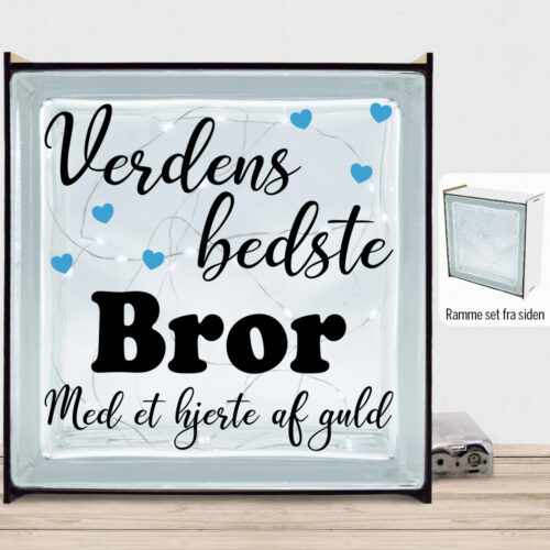 Verdens bedste bror - design 1 | Lyssten med ramme (farvet overflade)