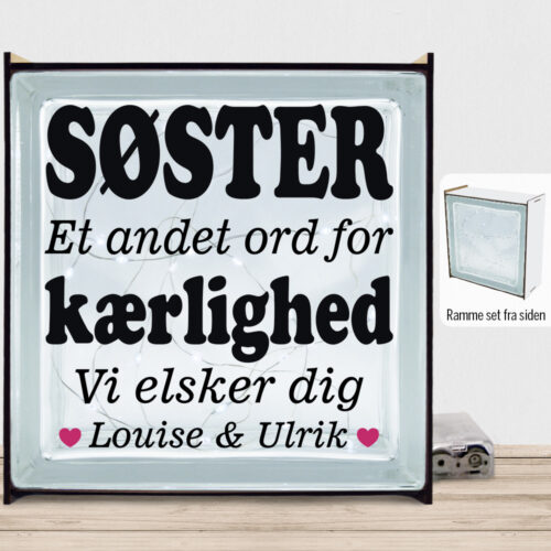 Alternative view of Søster et andet ord for kærlighed... | Lyssten med ramme (farvet overflade)