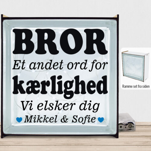 Alternative view of Bror et andet ord for kærlighed... | Lyssten med ramme (farvet overflade)