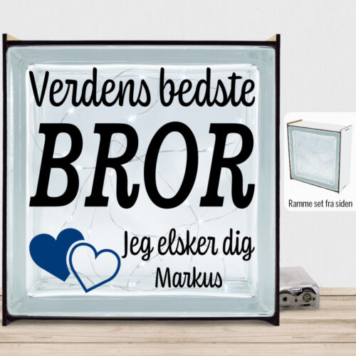 Verdens bedste bror... - design 2 | Lyssten med ramme (farvet overflade)