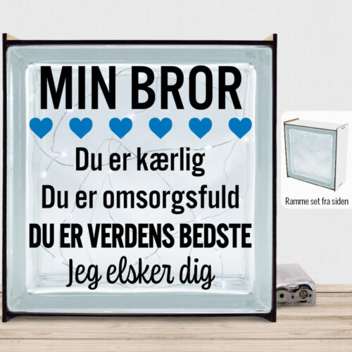 Min bror er verdens bedste | Lyssten med ramme (farvet overflade)