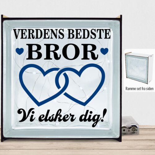 Alternative view of Verdens bedste bror - design 3 | Lyssten med ramme (farvet overflade)