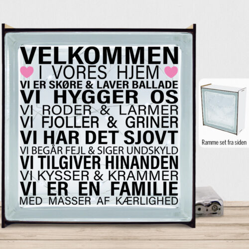 Velkommen i vores hjem #1 | Lyssten med ramme (farvet overflade)