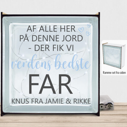 Af alle her på denne jord - far | Lyssten med ramme (farvet overflade) - Image 2