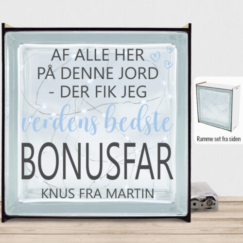 Af alle her på denne jord - bonusfar | Lyssten med ramme (farvet overflade)