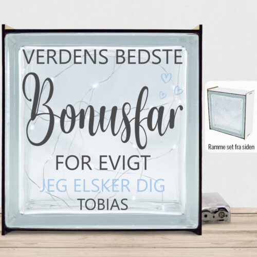 Verdens bedste bonusfar for evigt | Lyssten med ramme (farvet overflade)