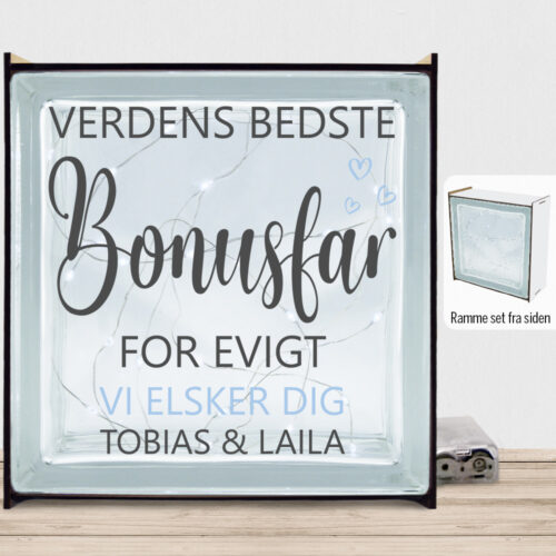 Verdens bedste bonusfar for evigt | Lyssten med ramme (farvet overflade) - Image 2