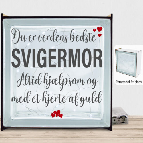 Verdens bedste svigermor #1 | Lyssten med ramme (farvet overflade)