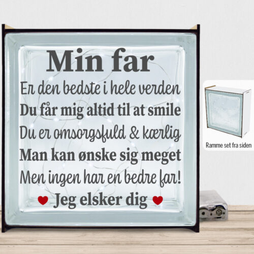 Min far, den bedste i hele verden | Lyssten med ramme (farvet overflade)