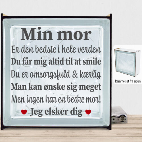 Min mor, den bedste i hele verden | Lyssten med ramme (farvet overflade)