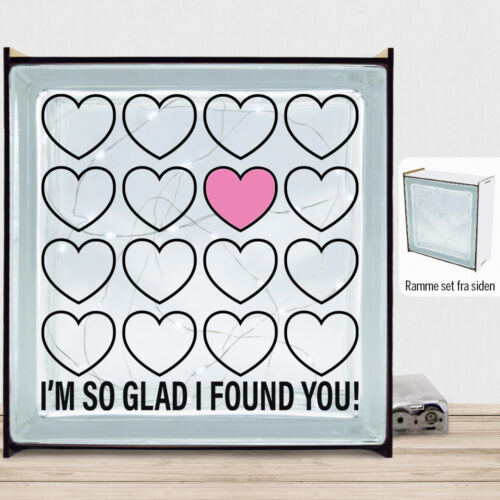 I'm so glad I found you | Lyssten med ramme (farvet overflade)