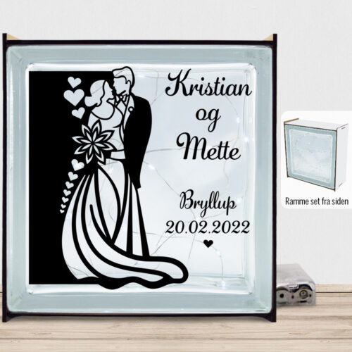 Bryllup #1 | Lyssten med ramme (farvet overflade)