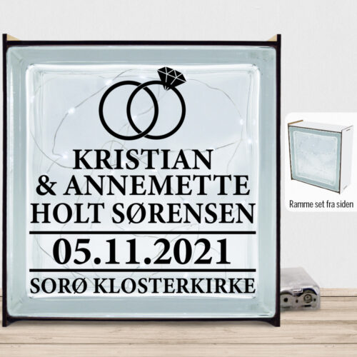 Bryllup #2 | Lyssten med ramme (farvet overflade)