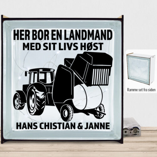 Her bor en landmand design 1 | Lyssten med ramme (farvet overflade)