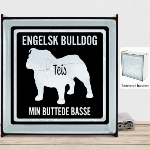MyPets Engelsk Bulldog | Lyssten med ramme (farvet overflade)