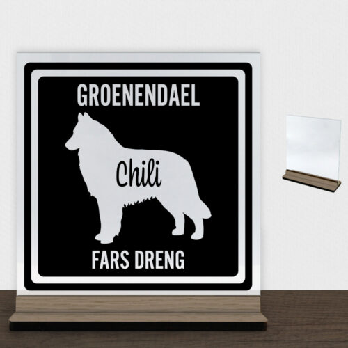 MyPets Groenendael | Glasskilt inkl. fod (træfinér)
