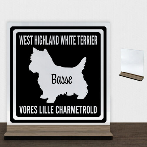 MyPets West Highland White Terrier | Glasskilt inkl. fod (træfinér)