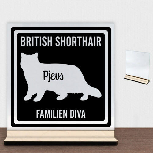 MyPets British Shorthair | Glasskilt inkl. fod (poppel krydsfinér)