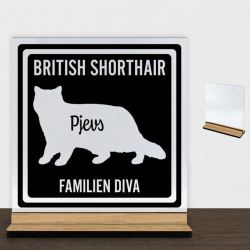 MyPets British Shorthair | Glasskilt inkl. fod (træfinér)