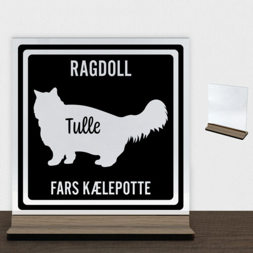 MyPets Ragdoll | Glasskilt inkl. fod (træfinér)