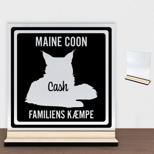 MyPets Maine Coon | Glasskilt inkl. fod (poppel krydsfinér)