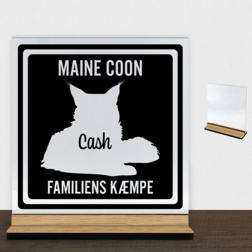 MyPets Maine Coon | Glasskilt inkl. fod (træfinér)
