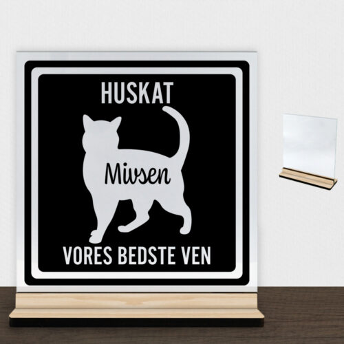 MyPets huskat #1 | Glasskilt inkl. fod (træfinér)