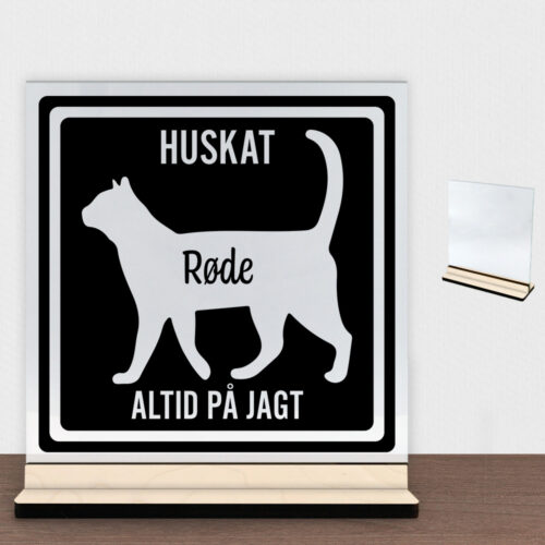 MyPets huskat #3 | Glasskilt inkl. fod (poppel krydsfinér)