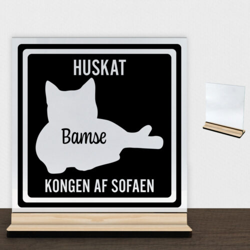MyPets huskat #4 | Glasskilt inkl. fod (træfinér)