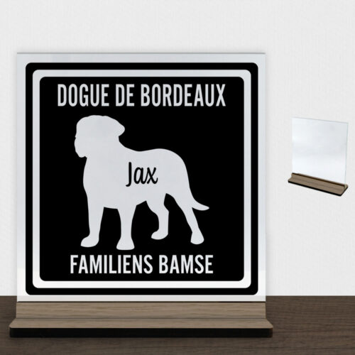 MyPets Dogue de Bordeaux | Glasskilt inkl. fod (træfinér)